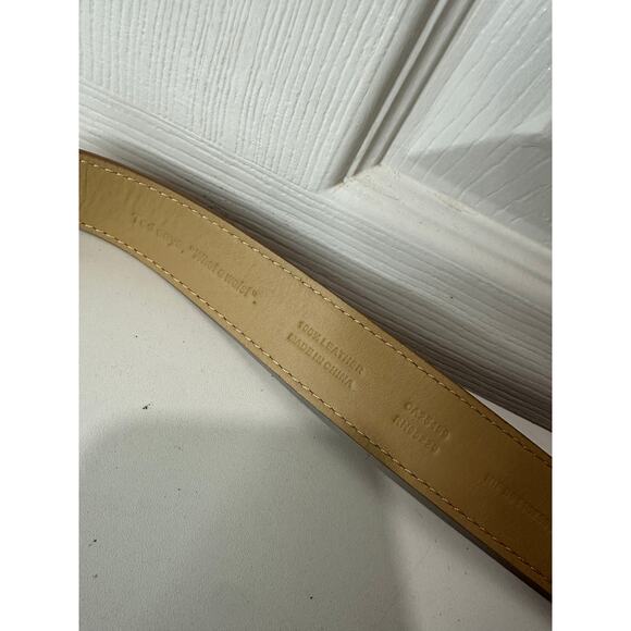 Ted Baker London NWT Leather Belt Brown Beige Gold Accent Sz 0/1 MSRP $98 - Picture 6 of 9